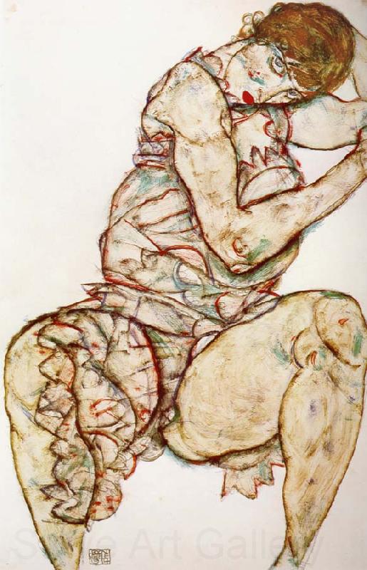 Egon Schiele Seated Woman with her Left Hand in her Hair France oil painting art